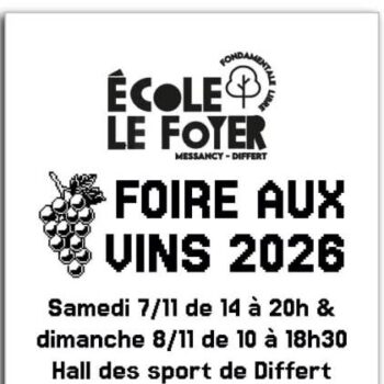Foire aux vins 2026 de Differt, samedi 7 et dimanche 8 novembre au Hall des sports de Differt